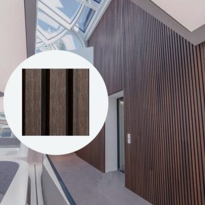 English Walnut WPC fluted panel for elegant dark exterior wall English Walnut WPC fluted panel for elegant dark exterior wall