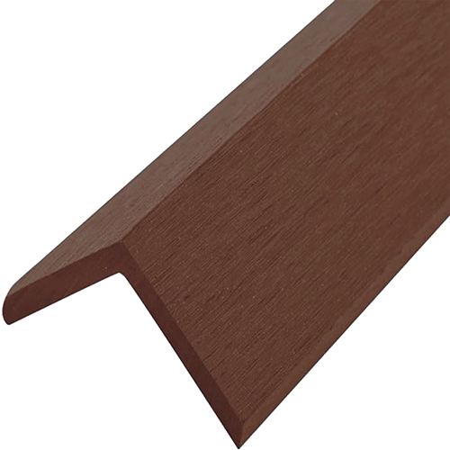 English Walnut L-shaped WPC trim for wall panel ends