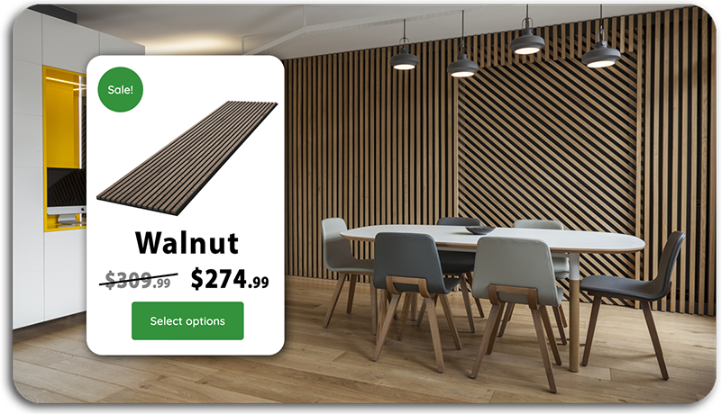 Discounted Walnut Acoustic Wood Slat Wall Panels - Enhance Your Space Affordably